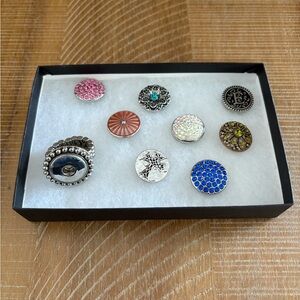 Gingersnap Silver Elastic Ring with 8 Snap Included